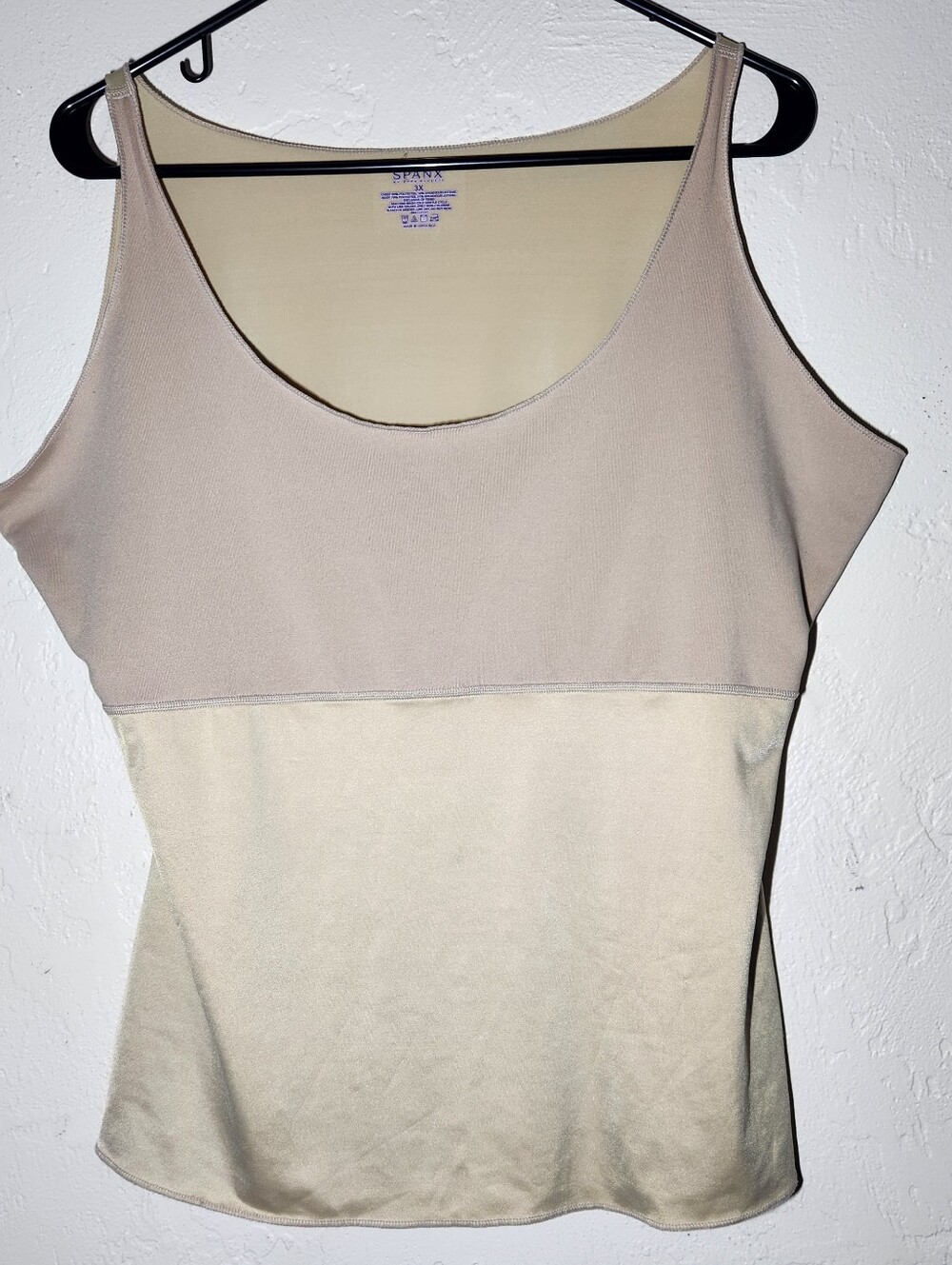 Spanx Womens Size 3X Two-Tone Scoop Nude Beige Shapewear Tank Top